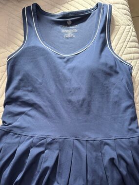 Yogalicious Navy Blue Athletic Tank with White Piping